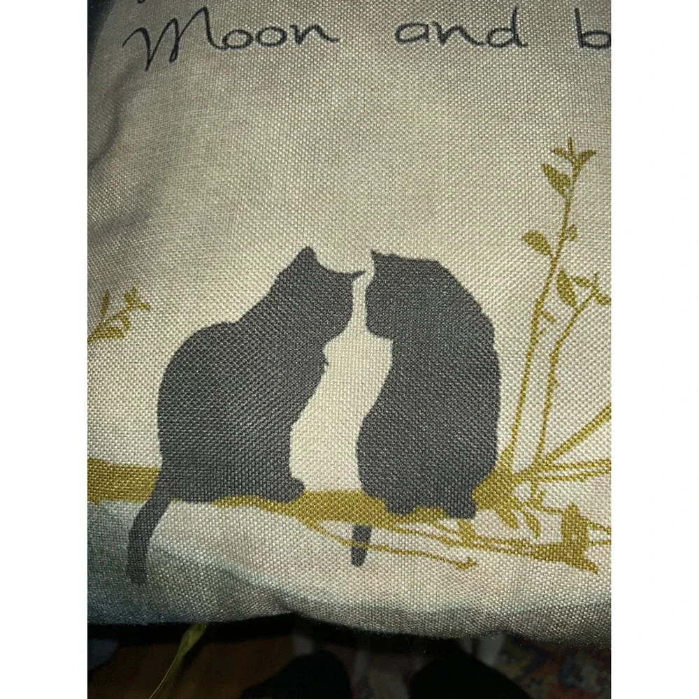 Cute Cat Love You to‎ the Moon and Back Throw Pillow Cushion